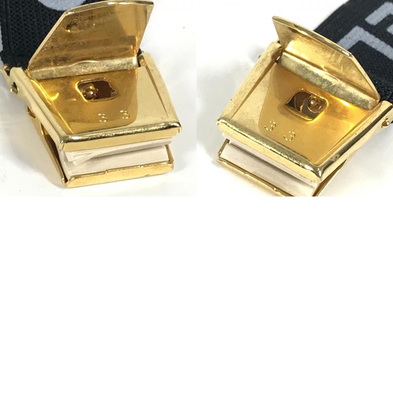 Chanel Bracelet Belt Armband Rubber Black