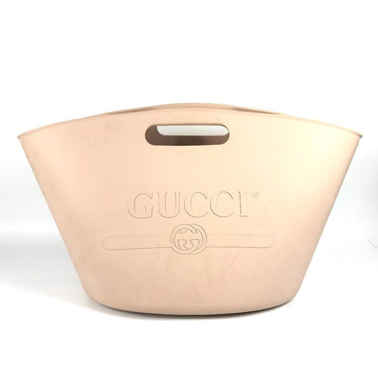 Gucci Handbag Bucket Bag Logo Laundry Bag 511261 Rubber Beige