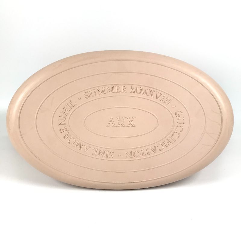 Gucci Handbag Bucket Bag Logo Laundry Bag 511261 Rubber Beige