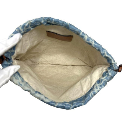 Loewe Drawstring Pouch Light Blue Paurazibiza Clutch Bag Denim