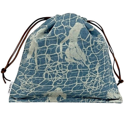 Loewe Drawstring Pouch Light Blue Paurazibiza Clutch Bag Denim