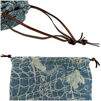 Loewe Drawstring Pouch Light Blue Paurazibiza Clutch Bag Denim