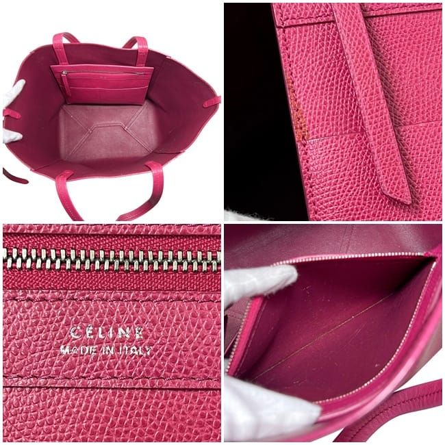 Celine Tote Cabas Phantom Small Pink Large Leather Preowned