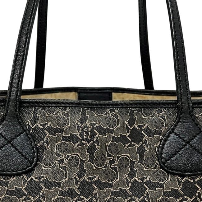 Celine Tote Bag Sulky Tote Gray Black Light PVC Leather