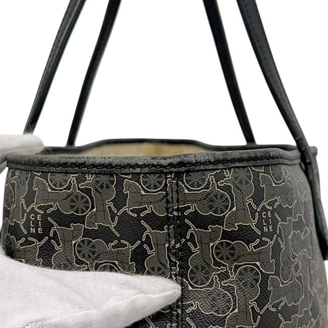 Celine Tote Bag Sulky Tote Gray Black Light PVC Leather