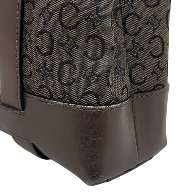 Celine Handbag Brown C Macadam Excellent Condition Canvas Leather Preowned