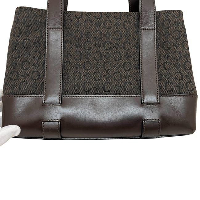 Celine Handbag Brown C Macadam Excellent Condition Canvas Leather Preowned