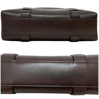 Celine Handbag Brown C Macadam Excellent Condition Canvas Leather Preowned