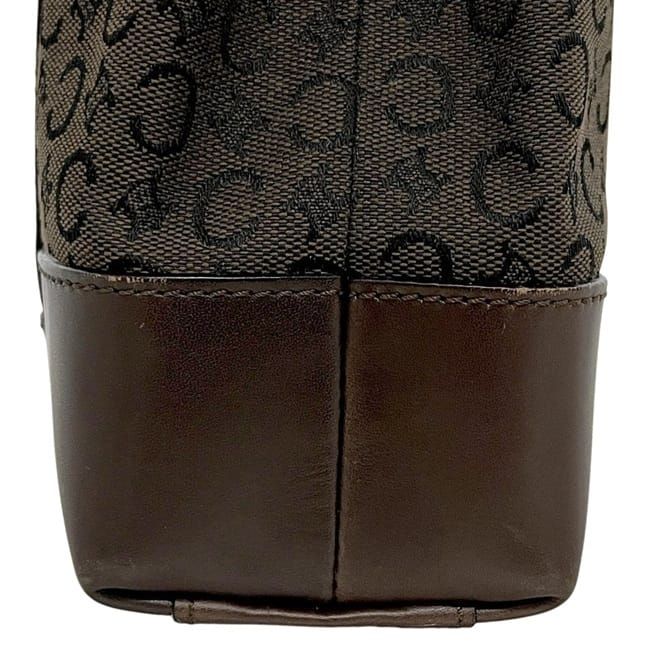 Celine Handbag Brown C Macadam Excellent Condition Canvas Leather Preowned