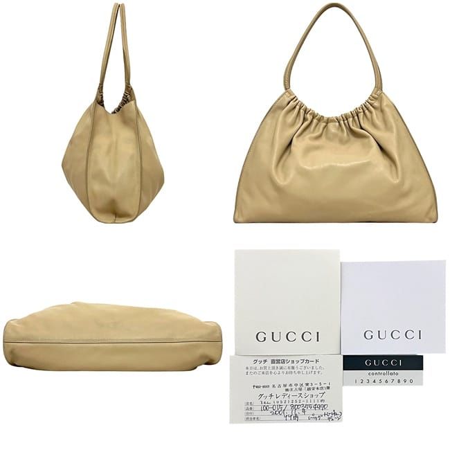 Gucci Tote Bag Beige 100015 8003754970 Excellent Condition