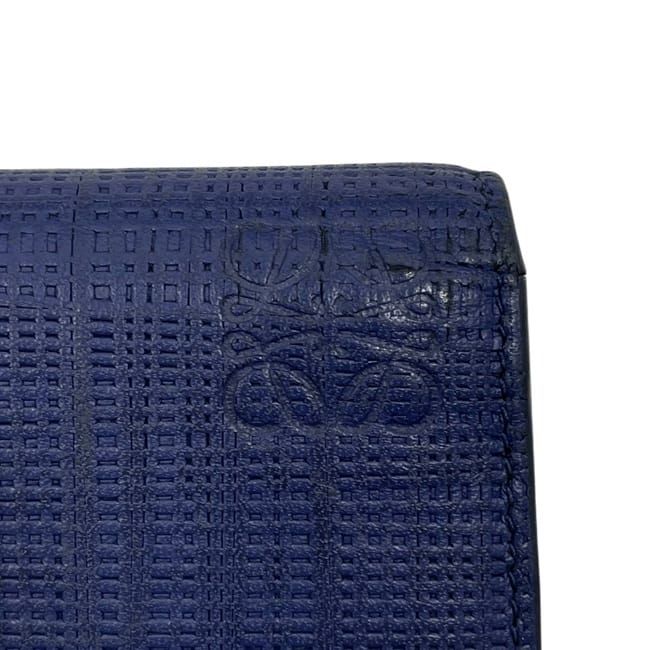 Loewe Bifold Long Wallet In Navy Linen Anagram 101.88.978