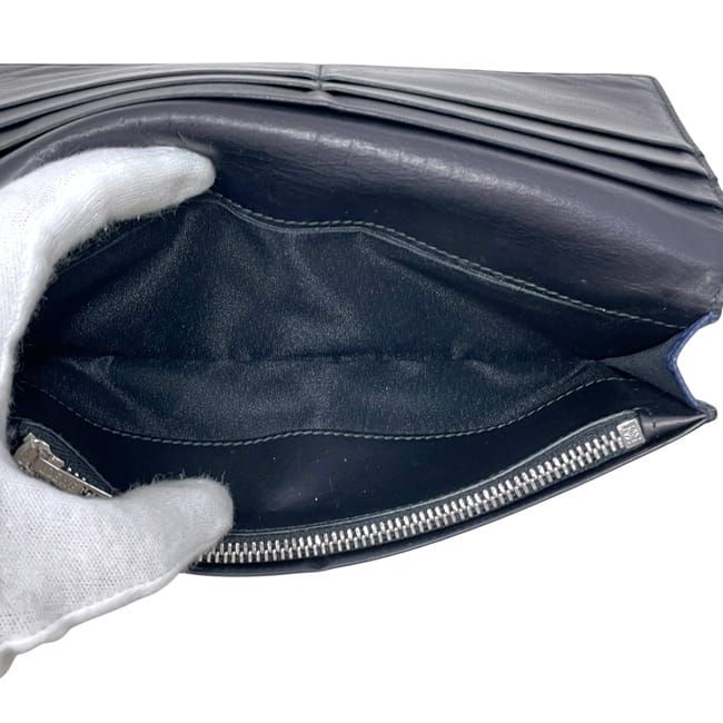 Loewe Bifold Long Wallet In Navy Linen Anagram 101.88.978