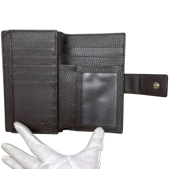 Gucci Trifold Wallet Brown Interlocking 449344 Excellent Condition Billing
