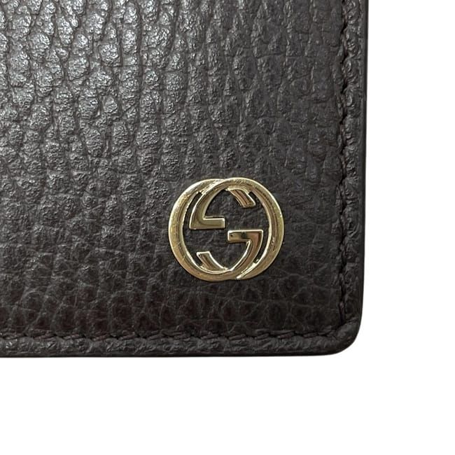 Gucci Trifold Wallet Brown Interlocking 449344 Excellent Condition Billing