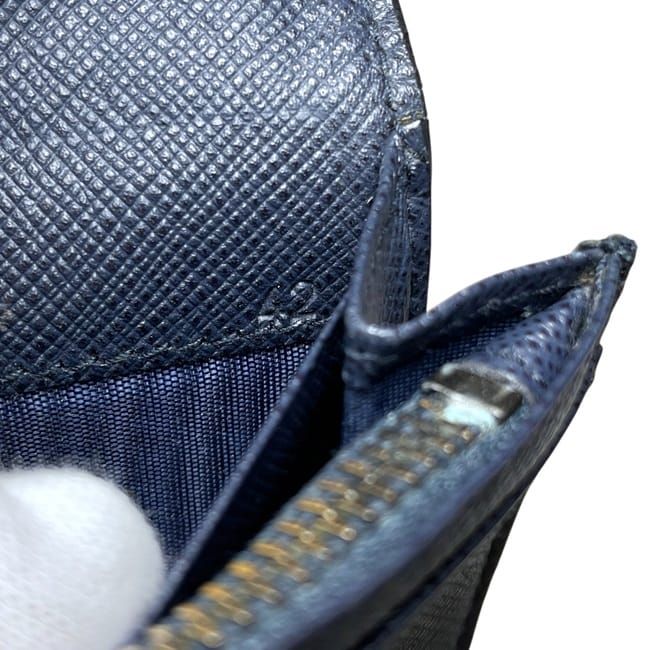 Prada Bifold Long Wallet Navy 2mv836 Excellent Condition Wallet Saffiano