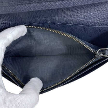 Prada Bifold Long Wallet Navy 2mv836 Excellent Condition Wallet Saffiano