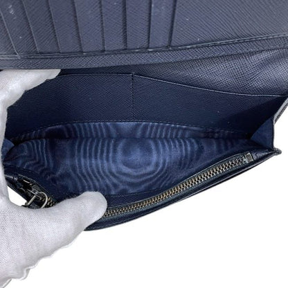 Prada Bifold Long Wallet Navy 2mv836 Excellent Condition Wallet Saffiano