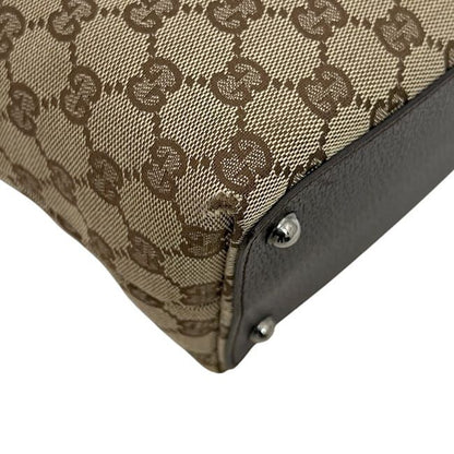 Gucci Mini Handbag Beige Brown 120844 Excellent Condition Canvas