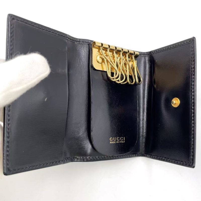 Gucci Horsebit Suede Black Key Case 0330416