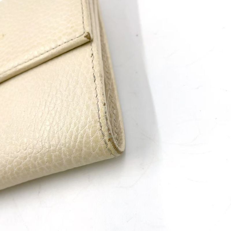 Gucci Swing Bifold Wallet Leather White Wallet Gold 368233