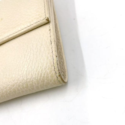 Gucci Swing Bifold Wallet Leather White Wallet Gold 368233