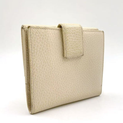Gucci Swing Bifold Wallet Leather White Wallet Gold 368233