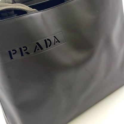 Prada Leather Khaki Green Tote Bag