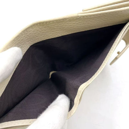 Gucci Swing Bifold Wallet Leather White Wallet Gold 368233