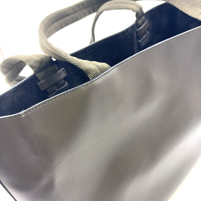 Prada Leather Khaki Green Tote Bag