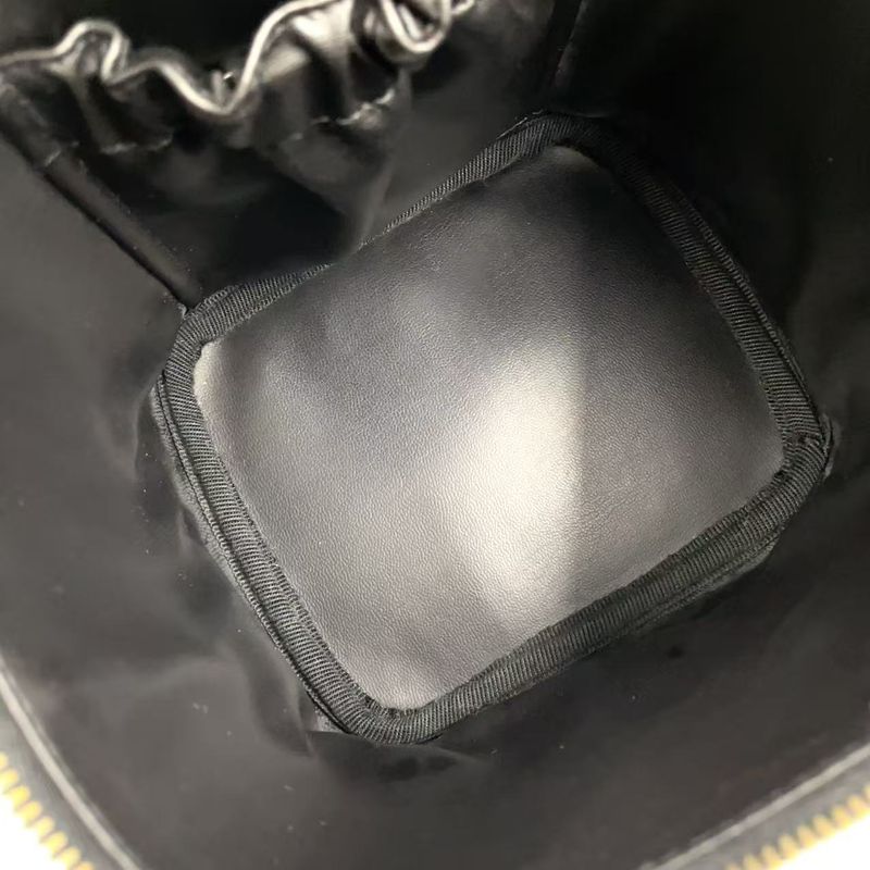 Chanel Bicolore Coco Mark Vanity Serial No 4 Lambskin Black Handbag Gold