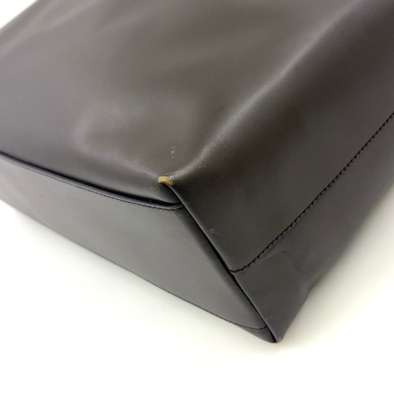 Prada Leather Khaki Green Tote Bag