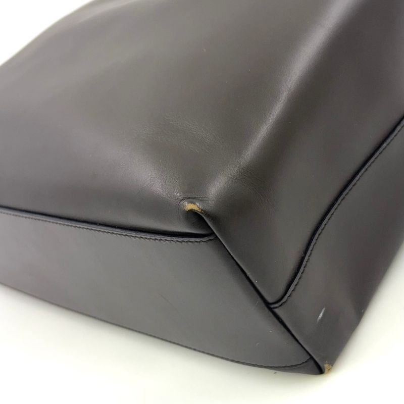 Prada Leather Khaki Green Tote Bag