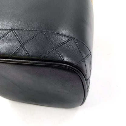 Chanel Bicolore Coco Mark Vanity Serial No 4 Lambskin Black Handbag Gold