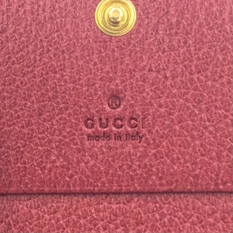Gucci Offia Flora Fold Leather X Canvas X PVC Beige X Red Wallet Gold