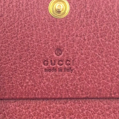 Gucci Offia Flora Fold Leather X Canvas X PVC Beige X Red Wallet Gold