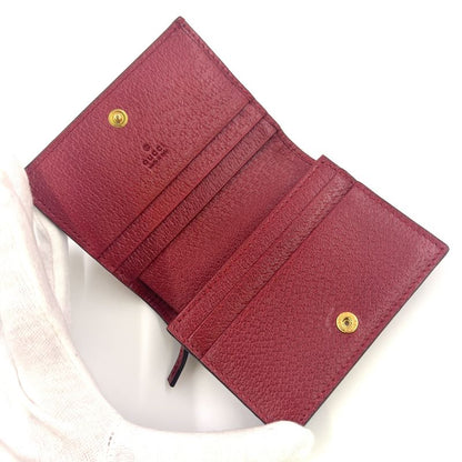 Gucci Offia Flora Fold Leather X Canvas X PVC Beige X Red Wallet Gold