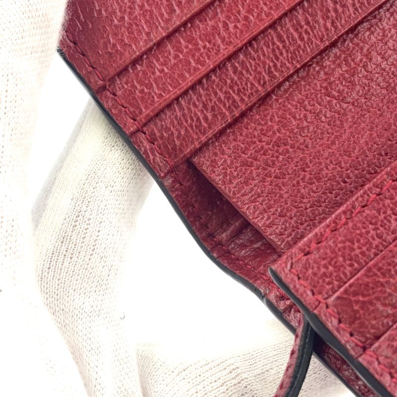 Gucci Offia Flora Fold Leather X Canvas X PVC Beige X Red Wallet Gold