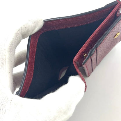 Gucci Offia Flora Fold Leather X Canvas X PVC Beige X Red Wallet Gold