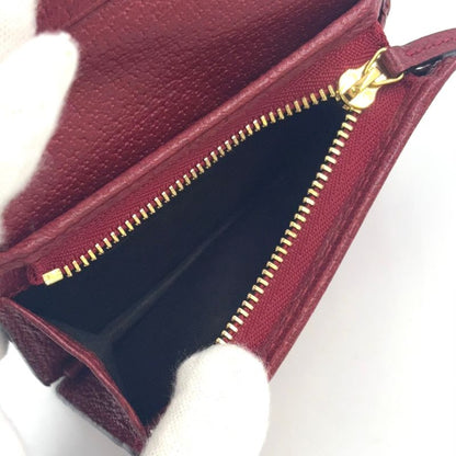 Gucci Offia Flora Fold Leather X Canvas X PVC Beige X Red Wallet Gold