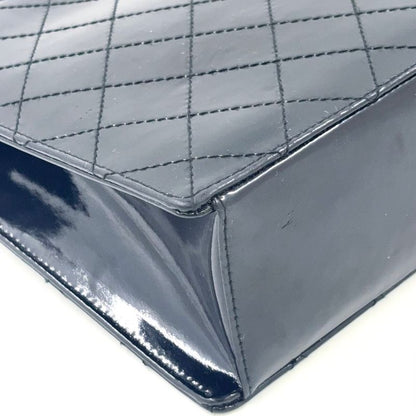 Chanel Coco Mark Turnlock Matelasse No 4 Leather Enamel Black Handbag Gold