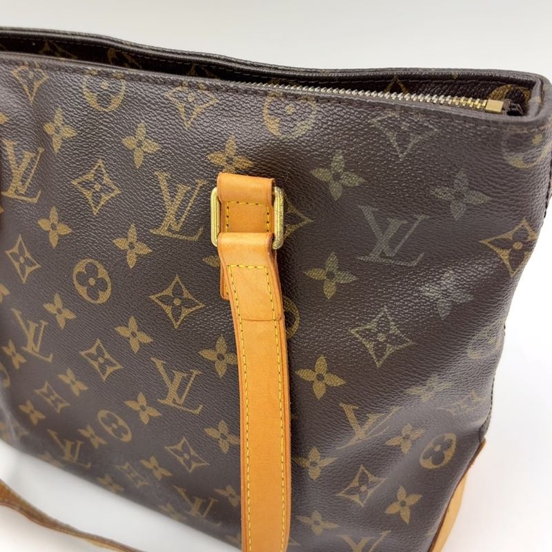 Louis Vuitton Cabas Piano Monogram Leather X PVC Brown Tote Bag Gold M51148