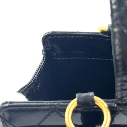 Chanel Coco Mark Turnlock Matelasse No 4 Leather Enamel Black Handbag Gold