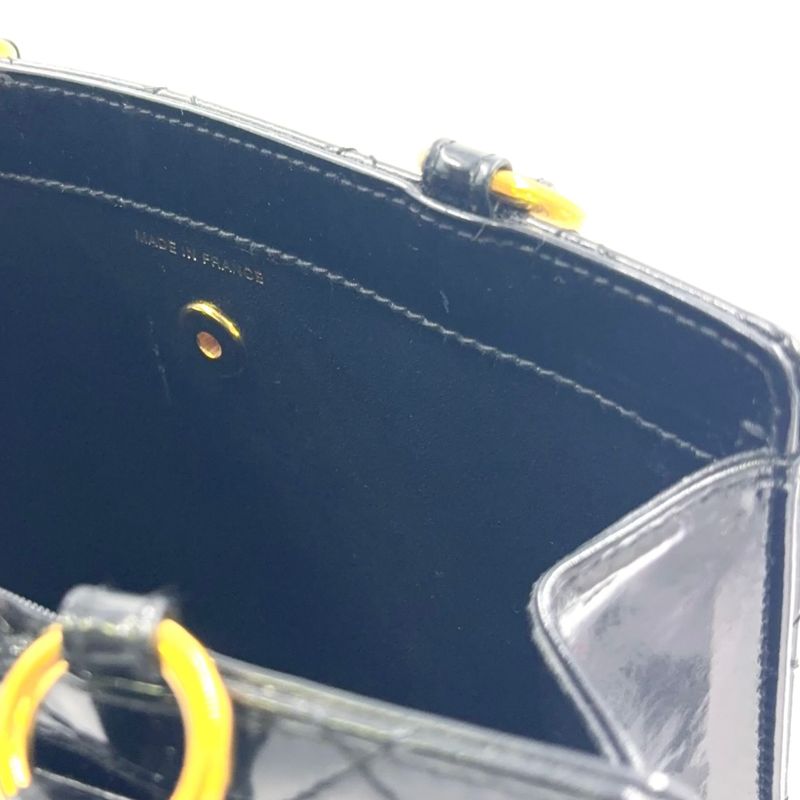 Chanel Coco Mark Turnlock Matelasse No 4 Leather Enamel Black Handbag Gold