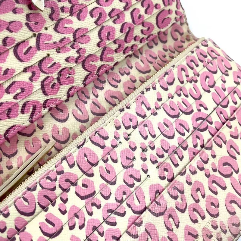 Louis Vuitton Portefeuille Antholite Folding Long Wallet Leopard Monogram PVC