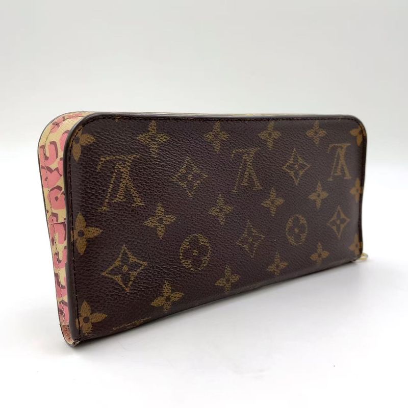 Louis Vuitton Portefeuille Antholite Folding Long Wallet Leopard Monogram PVC