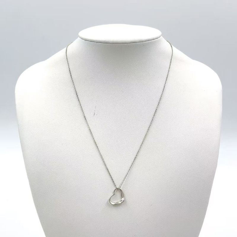 Tiffany & Co Open Heart Sv925 Silver Necklace Silver