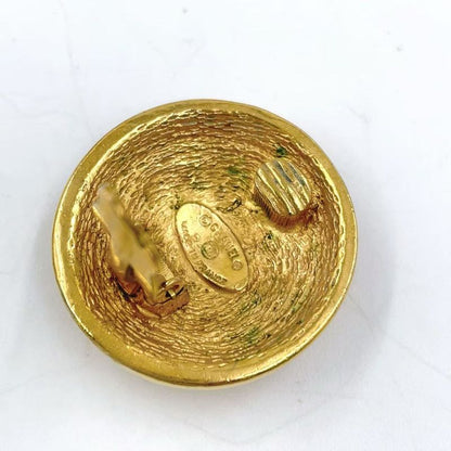 Chanel Coco Mark Matelasse GP Gold Earrings Gold