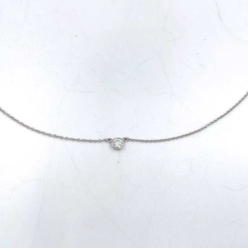 Tiffany & Co By-the-yard Single Diamond Pendant D0.17ct Pt950 X Diamond Clear X
