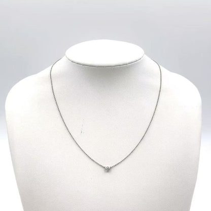 Tiffany & Co By-the-yard Single Diamond Pendant D0.17ct Pt950 X Diamond Clear X
