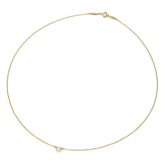 Tiffany & Co Diamond By-the-yard Single Diamond Pendant Necklace 18K Yellow